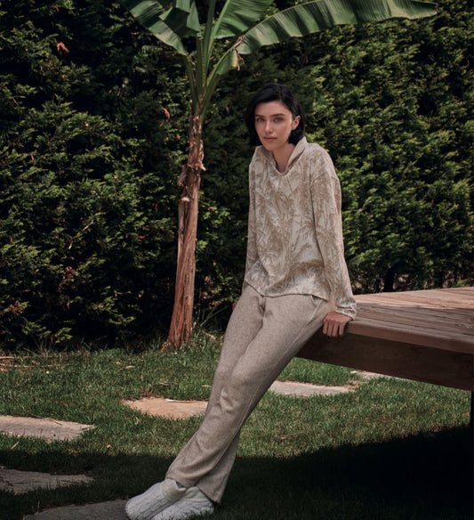 Vneck Survetment Beige-White
