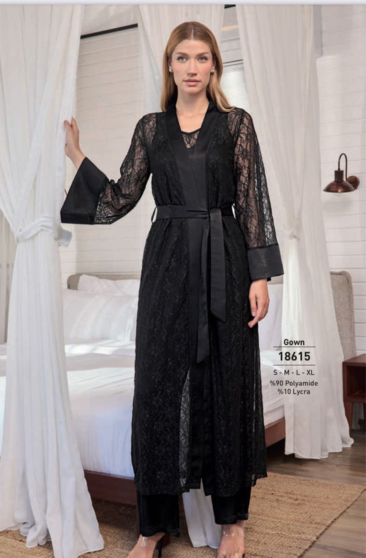 Black Dontelle robe