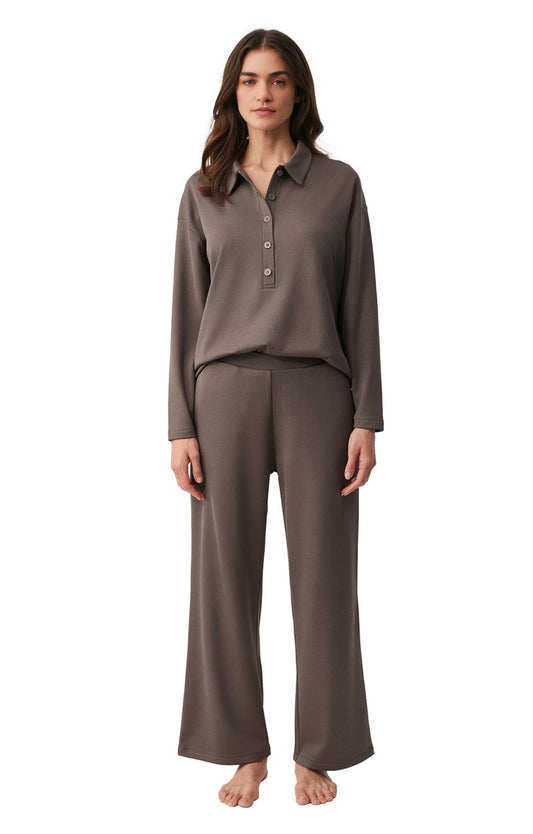 Brown with  button