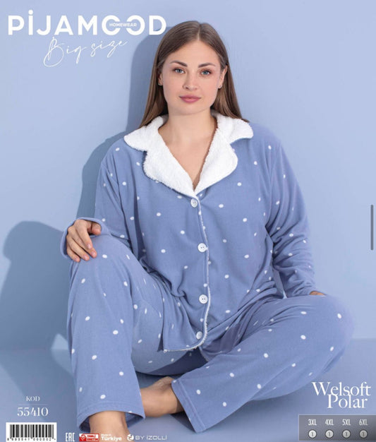 Light blue - white wool