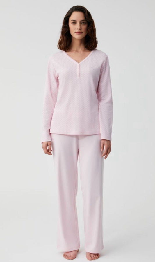 Pink - VNECK WITH BUTTONS