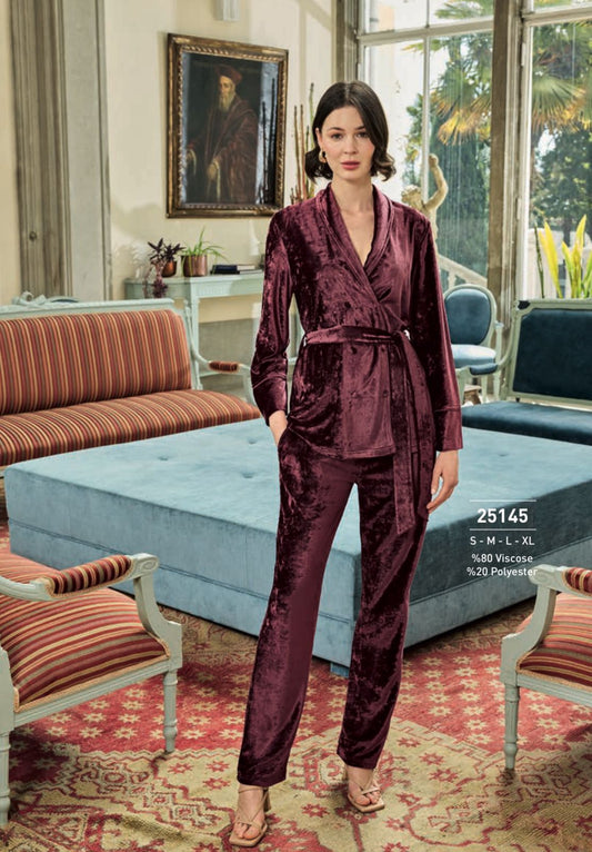 Burgundy Velvet Set
